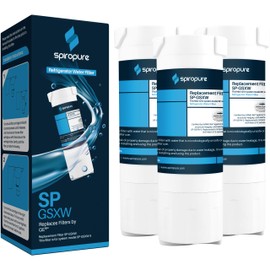 SpiroPure SP-GSXW NSF Certified Refrigerator Water Filter Replacement for XWF, Not Compatible with XWFE, No Electronic Chip (3 Pack)