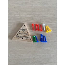 Skylety 12 Packs Wooden Triangle Peg Games Wooden Board Game for Family Boys Girls Adults, Learning Toys Fun Board Games Travel Peg Jump Games (Multicolor)
