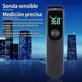 Termómetro Digital Infrarrojo Temperatura Led Frente Negro                                                                                            