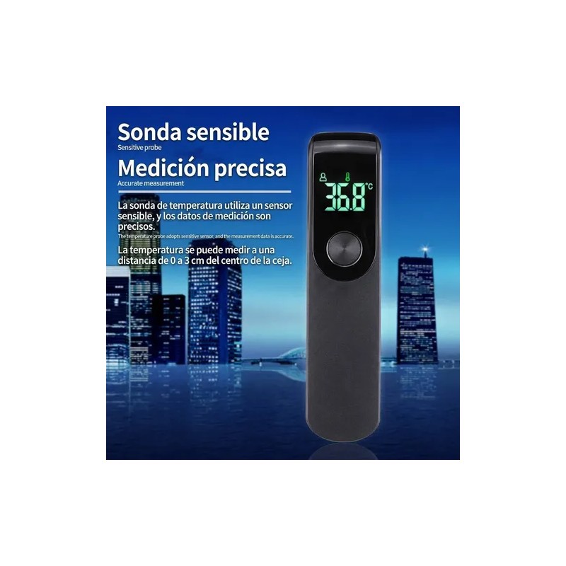 Termómetro Digital Infrarrojo Temperatura Led Frente Negro