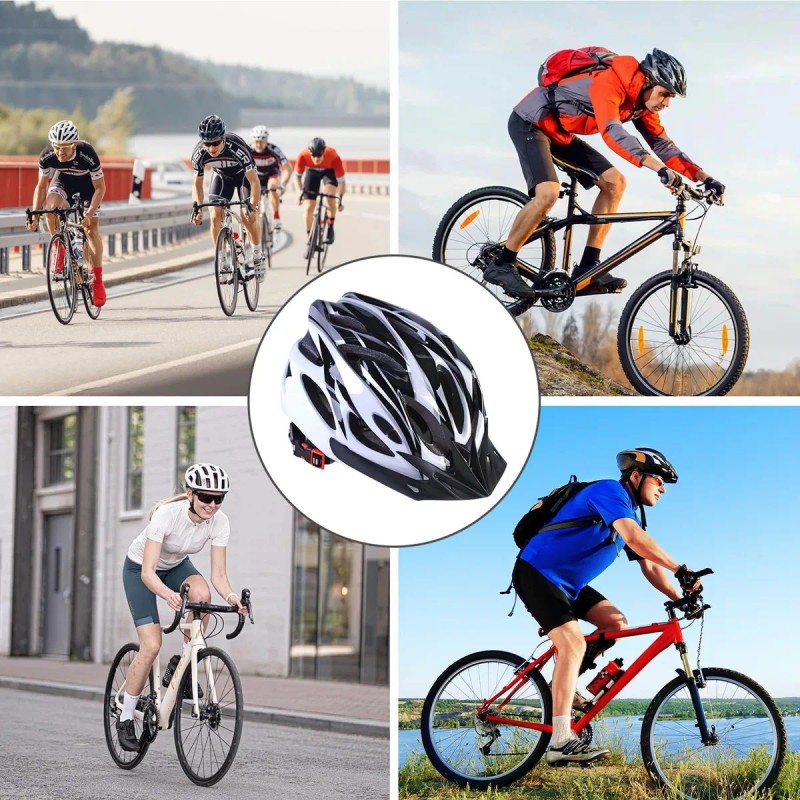 Casco De Bicicleta Unisex+redes Para Moto,casco De Ciclismo Blanco G