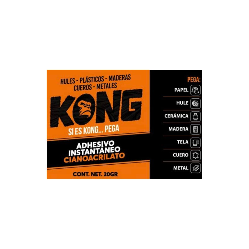 Adhesivo Instantáneo de Cianoacrilato Kong Pegamentos 1 Pieza