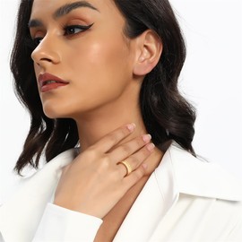 MDFUN 18K Yellow Gold Plated Engagement Ring Promise Ring Wedding Eternity Bands Emerald Cut Cubic Zirconia Rings for Women Men Size 7