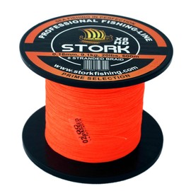 Stork HDx8 8-Way Braided Premium Fishing Line 600 m (Orange, 40 lbs / 18.1 kg / 0.28 mm)