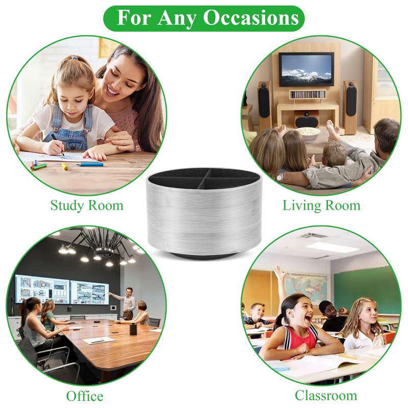 Czzmy Round Leather Art Supply Organizer,Remote Control Holder,360 Degree Spinning,Multi-Functional