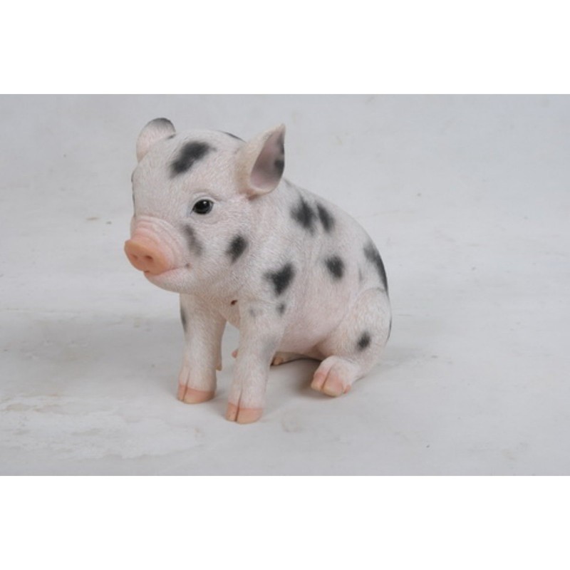 All Line Dark Brown Sitting Baby Pig, 6"