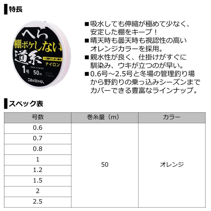 Daiwa Nylon Line, Spatula Shelf, No Bokeh Line O, No.