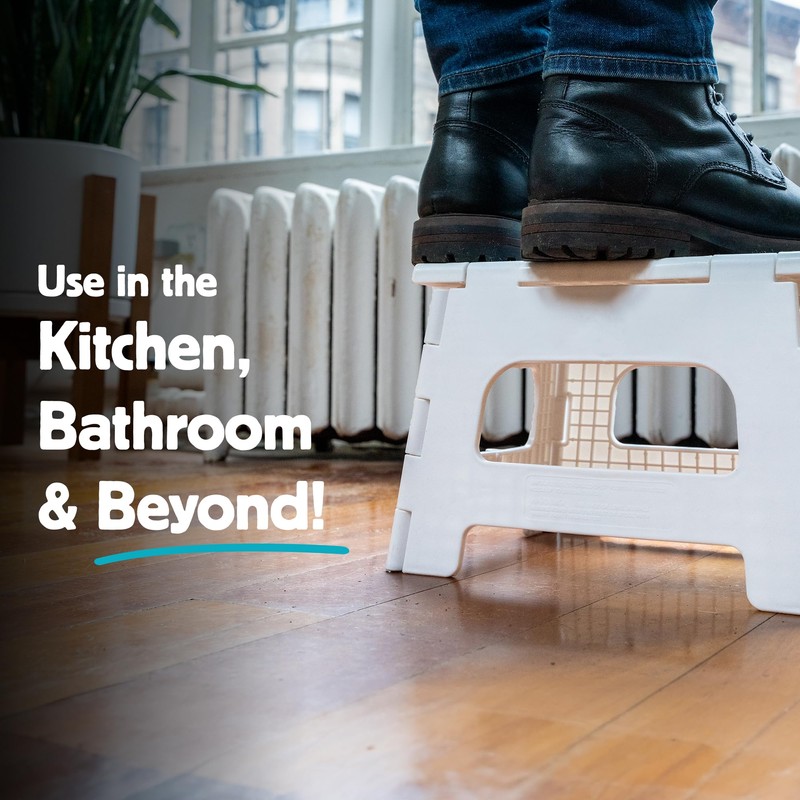 Kikkerland Rhino Foldable Step Stool – Holds Adults up to