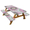 Picnic Table and Bench Covers,Camping Table Covers with Elastic -