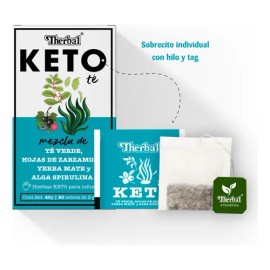 Té Keto Therbal Hierbas Con Té Verde Y Spirulina 20 Sobres                                                                                            
