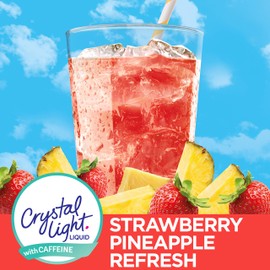 Crystal Light Liquid Strawberry Pineapple Refresh Energy Drink Mix with Caffeine (1.62 fl oz Bottle) (Pack of 1)