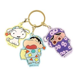 Tees Factory Crayon Shin-chan 3 Charm Keychain for Everyone Pajamas H 6.4 x W 3.4 inches (16.3 x 8.7 cm) KS-5541781MP