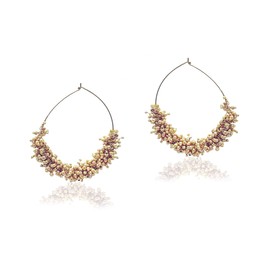 Moonstruck Traditional Indian Gold Bead Hoops Fashion Earrings For Women, Metal