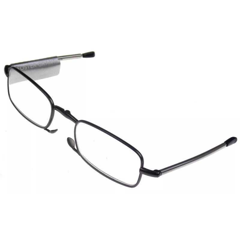 Foster Grant Microvision Folding Reader +2.50 Magnetic Case Retractable Temples