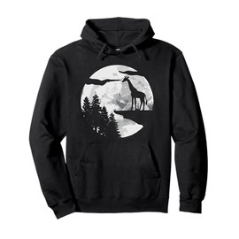 Giraffe African Animal Night Sky - Safari Wildlife Giraffe Pullover Hoodie