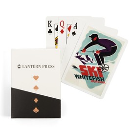 Lantern Press Whitefish, Montana, Retro Skier (52 Playing Cards, Poker Size Card Deck with Jokers)