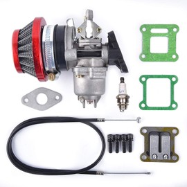 Qiufadong QC099-CA Air Filter Stack Carburetor Carb 2 Stroke 47cc 49cc Mini ATV Quad Dirt Pocket Bike Red