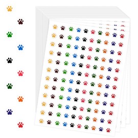 6000 Pieces Paw Print Stickers, Puppy Paw Prints Stickers, Round Dog Paws Print Decals Colorful Mini Incentive Reward Sticker for Kids, Behavior Chart Sticker for Students Teachers Classroom Supplies