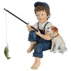 Lily's Home 10-Inch Fishing Boy and Dog Statue - Resin
