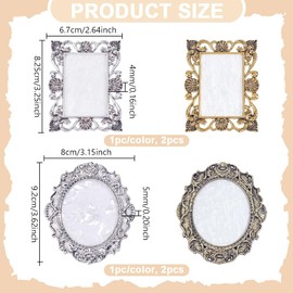 NBEADS 4 Pcs 2 Styles Nail Art Palette, Resin Nail Art Painting Palettes Retro Style Nail Polish Color Mixing Palette for Salon Nail Art Display Cosmetic Color Mixing