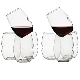 Govino Go Anywhere Flexible Shatterproof Recyclable Wine Glasses, 16-ounce, Set of 8