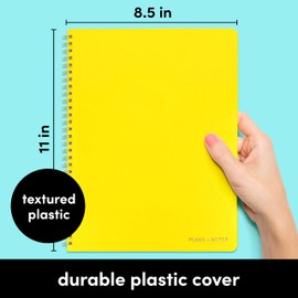 PAPERAGE Undated Daily Planner Notebook (Yellow), 8.5 in x 11 in, Spiral Bound To Do List & Schedule Planner, 104 Lined Pages for Plans & Notes