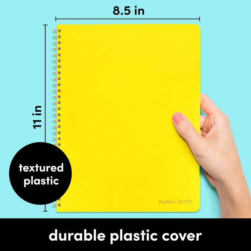 PAPERAGE Undated Daily Planner Notebook (Yellow), 8.5 in x 11