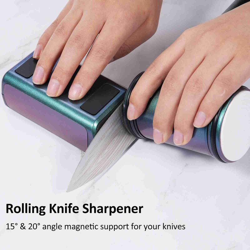 Rolling Knife Sharpener - Knife Sharpening Tool with Diamond and