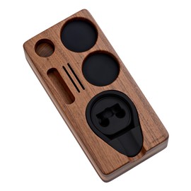 Normcore Espresso Tamping Station, Natural American Walnut Coffee Tamp Station Base Holder Stand for 51mm 54mm Portafilter, Tamper, and Distributor, Puck Screen Espresso Accessories Barista Tools