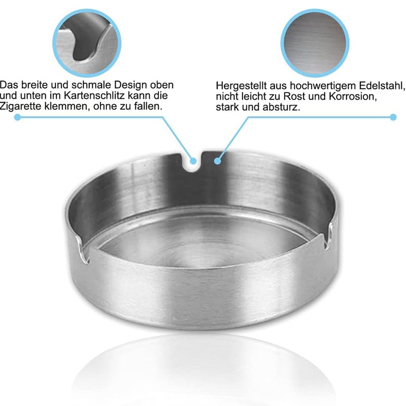 Ashtray Round Stainless Steel Ashtray 8cm Stainless Steel Ashtray 8