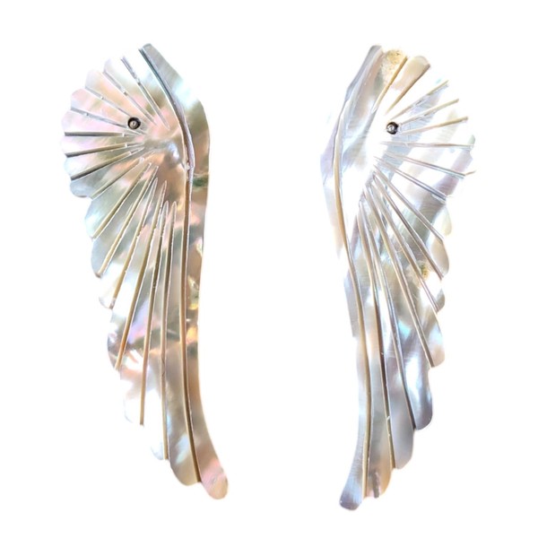 Mirlo Blanco - Aretes alas para mujer Hechos a mano