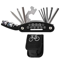 Bayli Bicycle Tool Set with Tool Bag, Multifunctional Tool with Puncture Kit, Tyre Lever + Bicycle Bag, Multitools 16-in-1 Bicycle Repair Tool Set, Bicycle Patches, Tyre Repair