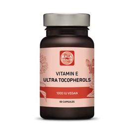 Kala Health Vitamin E 1000IU Ultra Tocopherol 450mg Vitamin E Vegan â All 4 Tocopherols - Alpha Tocopherol + Beta Tocopherol+ Gamma Tocopherol+ Delta Tocopherolâ Unique d Alpha tocopherol Vitamin e