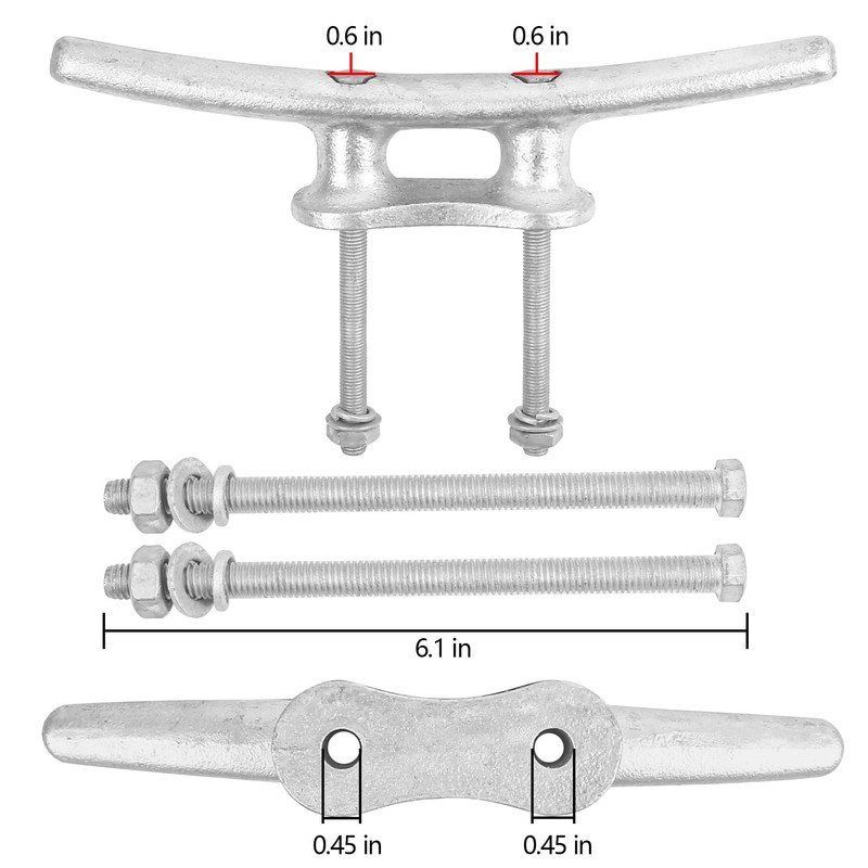 Dock Cleats 10 inch With Bolts,Hot Dipped Galvanized Cast Iron