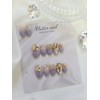 Berry Perry Gold Stone Handmade Nail Tips - Short Ballet