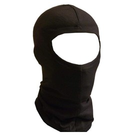Jasmine Silk Pure Silk Black Balaclava Thermal Under Helmet Protection Mask Ski Cycle Motorcycle Bike - Black