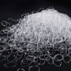 Clear Elastic Hair Bands, Elastic Hair Ties, Baby Hair Ties Hair Rubber Bands, 2000 PCS Multi Color Soft Elastic Bands, No Damage Baby Ties No Hurt for Toddler, Baby, Girl, Kids, Women (Clear)