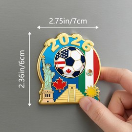 Fridge Magnets 2-Pack Gold Edge - Patriotic Flag & Football Design Refrigerator Magnets, Watch Party Decorations Sports Fan Souvenir Gift