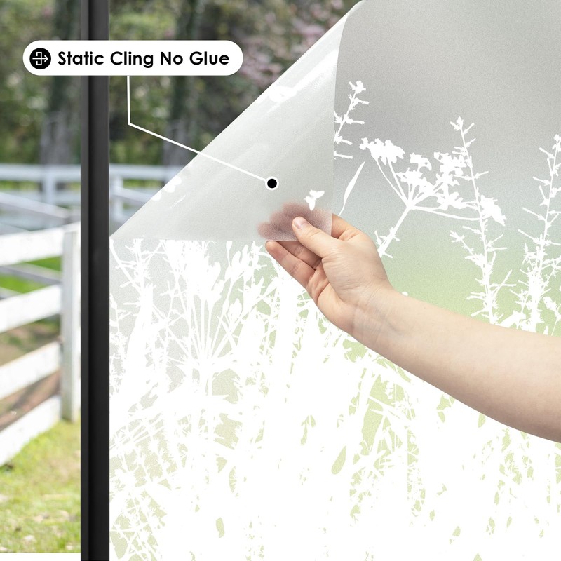 DKTIE Window Privacy Film with Installation Tools, Adhesive Peel and