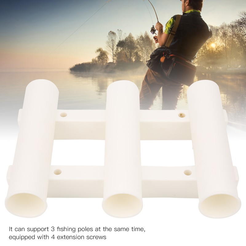 Rod Storage Holder Wall Side Mounted 3 Tube Fishing Pole