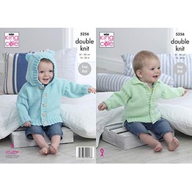 King Cole 5256 Knitting Pattern Baby Child Collared and Hooded Jackets in Big Value Baby DK