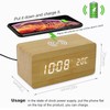 Buachois Wooden Digital Alarm Clock, Alarm Clock with Wireless Charging