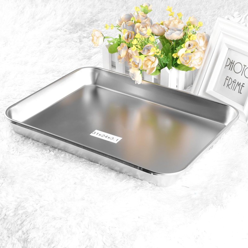 Medical Tray, Flat Piercing Rectangular, Multifunctional Stainless Steel Instrument Plate