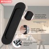 Oval Sliding Door Pulls, 2Pcs Matte Black Aluminum Alloy Flush