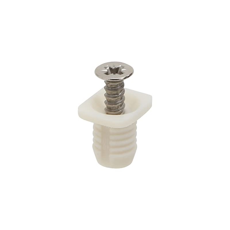Silverline 8mm Plastic Hinge Dowel Inserts with Screws, 50 Pcs