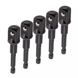 5pcs Heavy Duty Impact Grade Drill Extension Adapter 1/4" Inch Hex to 1/2" Inch Socket Drill Bit Adapter Cr-V Steel Set - 3" Inch Long