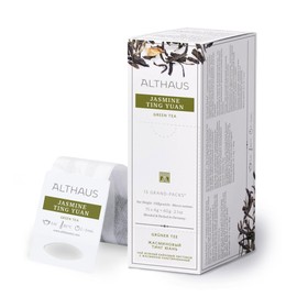 Althaus Jasmine Ting Yuan Tea Green Jasmine Tea in Large Tea Net Grand Pack Green Tea with the Aroma of Jasmine Blossoms 15 x 4 g