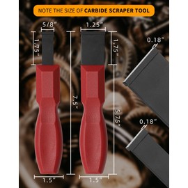 Gighipop Super Carbide Gasket Scrapper Tool, 1-1/4 Inch and 5/8 Inch-Carbide Scraper for Metal, Carbide Scraper Set(2 Pack)