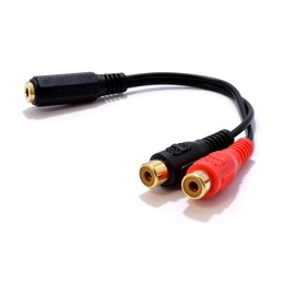 kenable Gold 3.5mm Stereo Jack Socket to 2 x Phono RCA Sockets Adapter Cable SHORT
