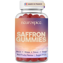 Neurospice Saffron Gummies | Adults & Kids 4+ | Doctor-Formulated | High Strength Extract for Mood, Focus, Stress & Sleep Support | Vegan, Sugar-Free & Tasty Fruit Flavour | 60 Count